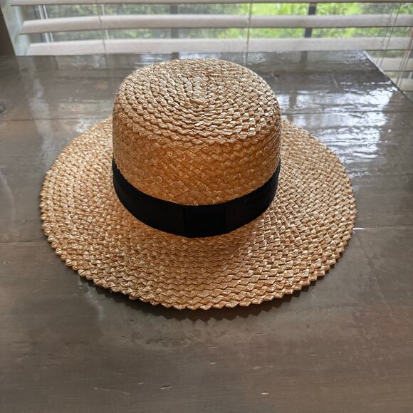 Lack of Color Black Band Rico Zigzag Boater Hat Sz M - Picture 12 of 14